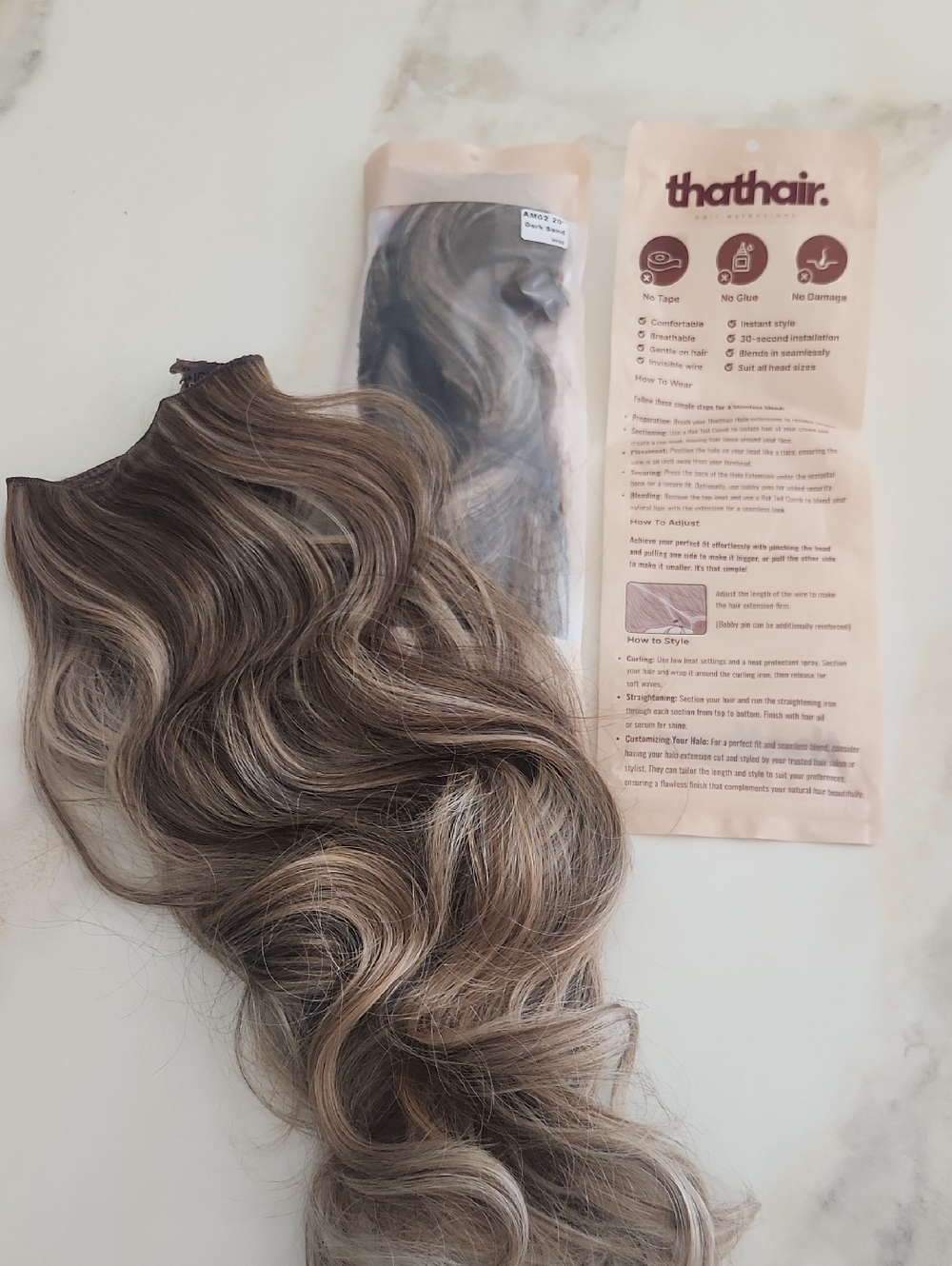 Women’s That Hair Blonde Brown "Dark Sand" Wavy Hair Extension